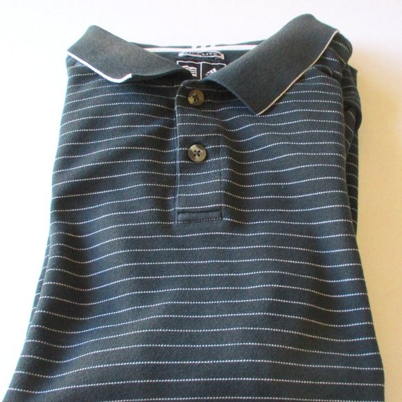 Adidas Climalite Men's Short Sleeve Black & White Striped Shirt Size Large - Picture 1 of 12